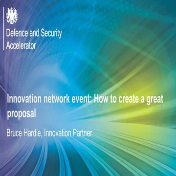 27 July 2017 Innovation nework event: how to create a great proposal