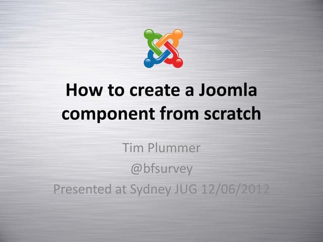 How to create a joomla component from scratch
