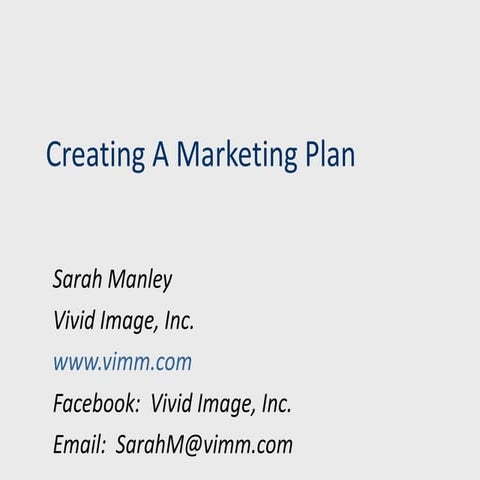 How to create a marketing plan for slide share