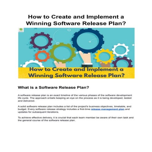 How to Create and Implement a Winning Software Release Plan?