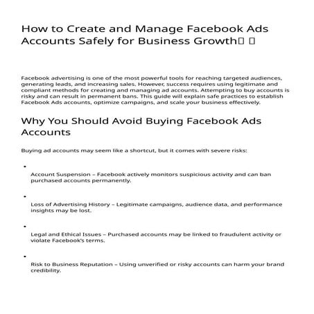 Photo inspiration: Picture Idea: How To Create And Manage Facebook Ads Accounts Safely For