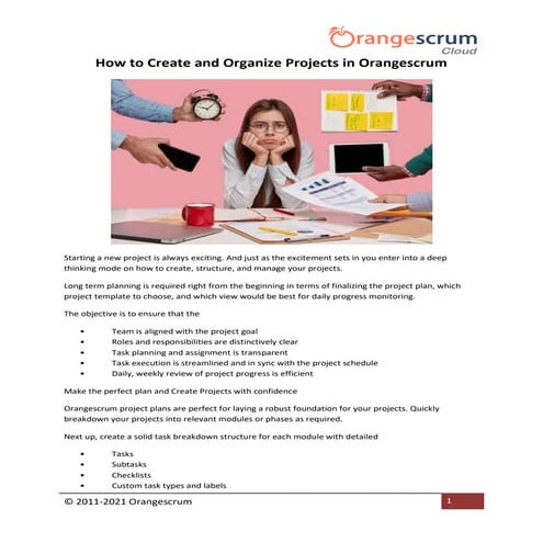 How to create and organize projects in orangescrum