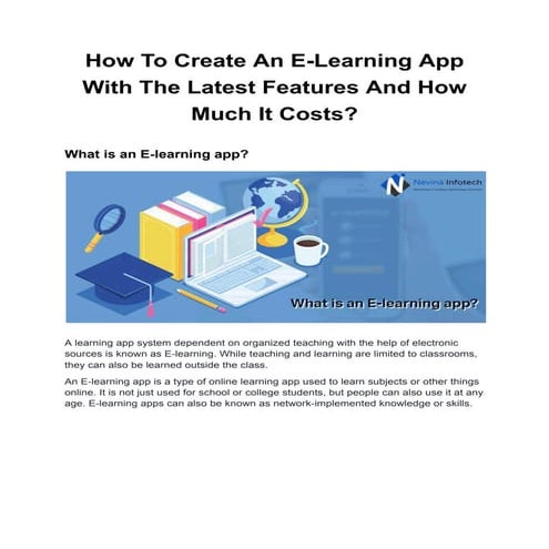 How To Create An E-Learning App With The Latest Features And How Much It Cost...
