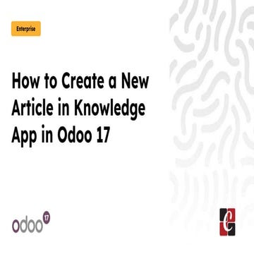 How to Create a New Article in Knowledge App in Odoo 17