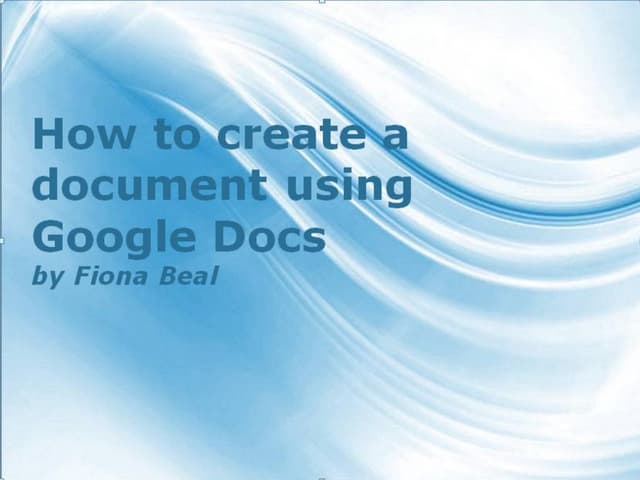 How to create a new Google document