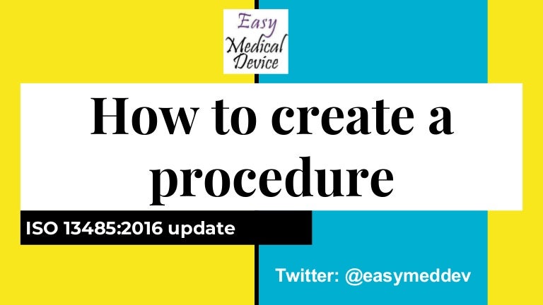 How to create a procedure