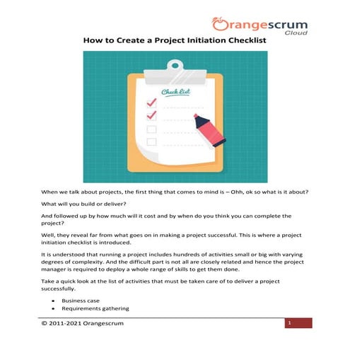 How to Create a Project Initiation Checklist