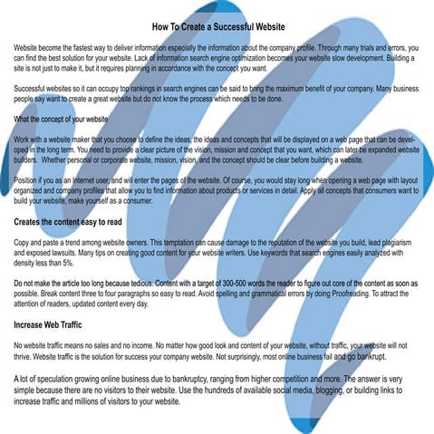 How to create a successful website