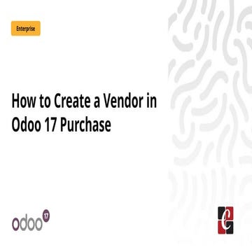 How to Create a Vendor in Odoo 17 Purchase