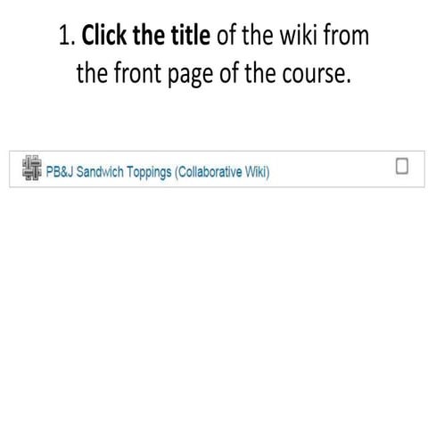 How to Contribute to a Wiki in Moodle