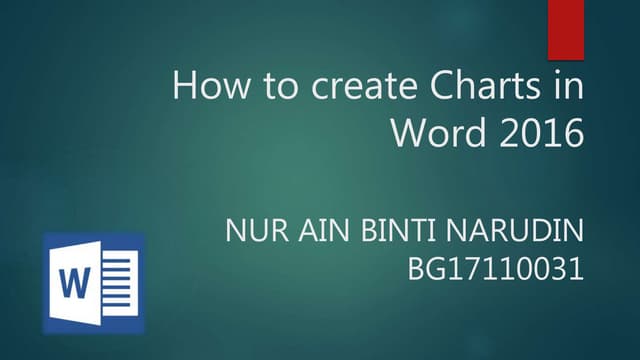 How to create charts in word 2016