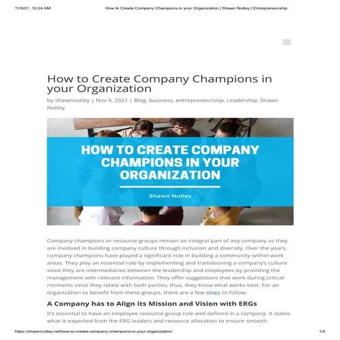 How To Create Company Champions In Your Organization