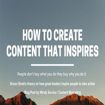 How to create content that inspires