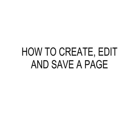 How to create, edit and save a