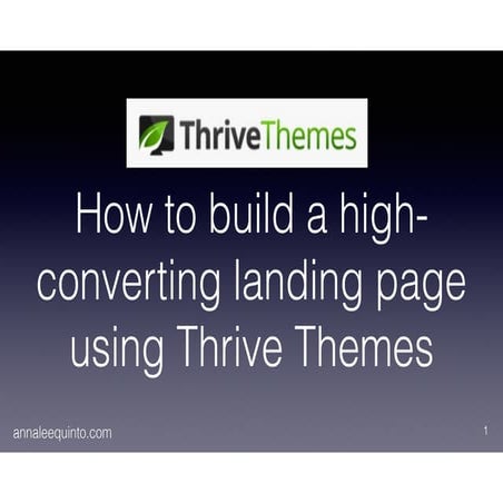How to create landing page using thrive themes