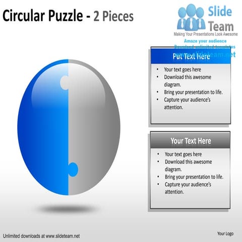 How to create make beautifully designed circular puzzle 2 and 3 pieces power ...
