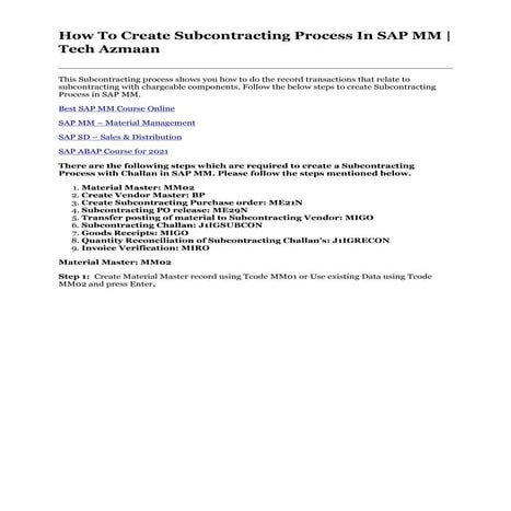 How To Create Subcontracting Process In SAP MM _ Tech Azmaan.pdf