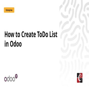How to Create ToDo List in Odoo - Odoo 17