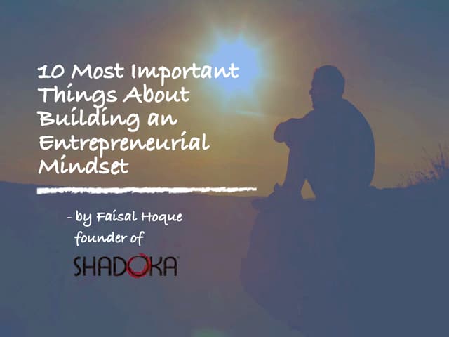 How to Think Like an Entrepreneur 