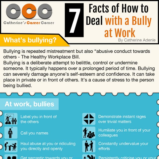 Best Way To Deal With Bullies At Work How to Deal with a Bully at Work - Infographic | PDF