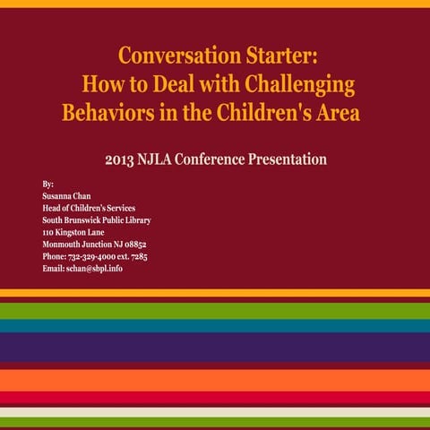 How to deal with challenging behaviors in the children's area | PDF