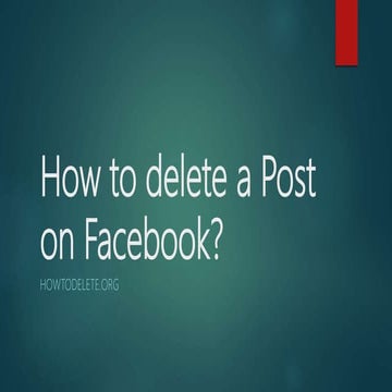 How to delete a post on Facebook?