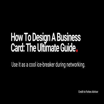 How to Design a Business Card The Ultimate Guide | PPT