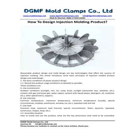 How to design injection molding product?