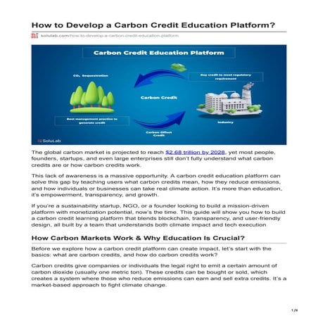 Fresh Look at How To Develop A Carbon Credit Education Platform Pdf