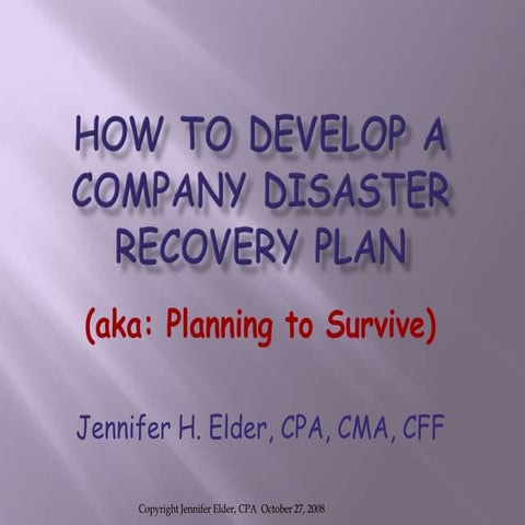 How To Develop A Company Disaster Plan