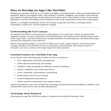 How to Develop an App Like YouTube - Developing an app like YouTube ...