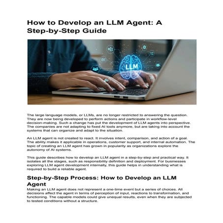 How to Develop an LLM Agent: A Step-by-Step Guide to Building ...