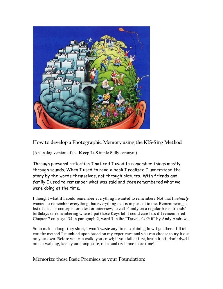 Memory to a photographic develop how Memory to a photographic develop how