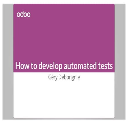 How to develop automated tests