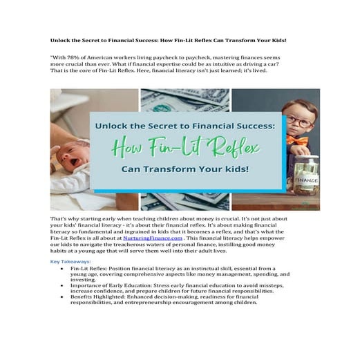 Teaching Financial Literacy to Kids | PPTX