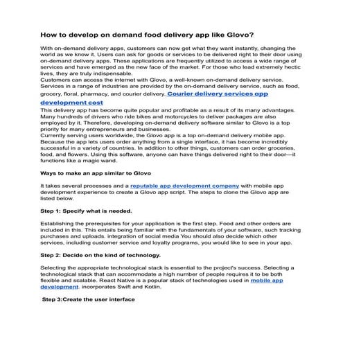How to develop on demand food delivery app like Glovo.pdf