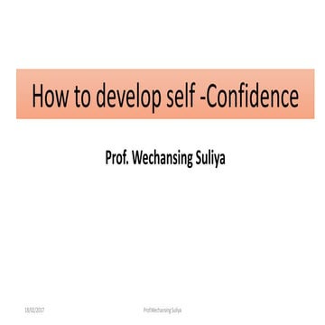 How to develop self confidence