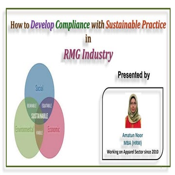 How to Develop Compliance with Sustainable Practice in  RMG Industry