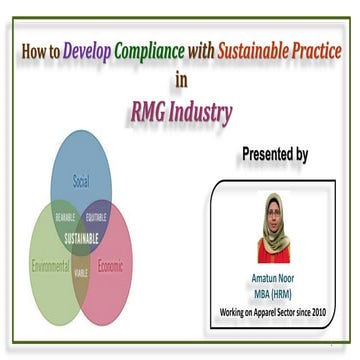 How to Develop Compliance with Sustainable Practice in  RMG Industry