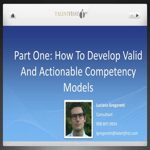How to develop valid and actionable competency models! 