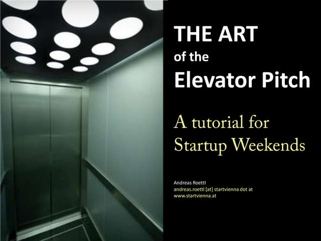 Tutorial STARTup Live Pitch