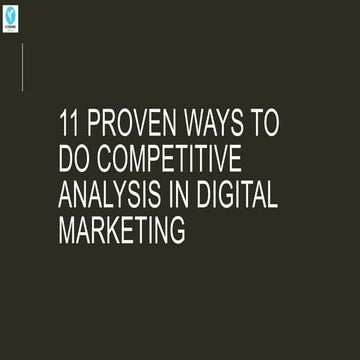 How To Do Competitive Analysis In Digital Marketing | PPTX