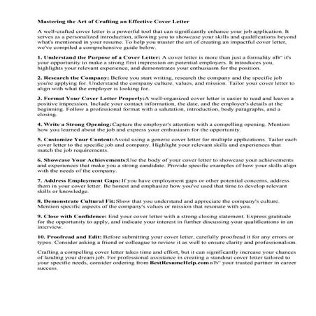 How To Do A Cover Letter