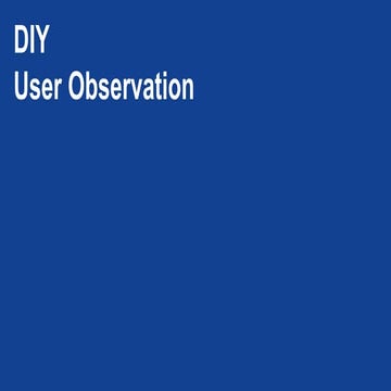 How to do a user observation