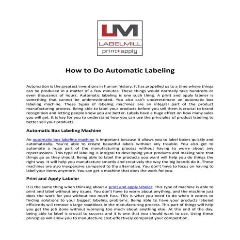 How to do automatic labeling