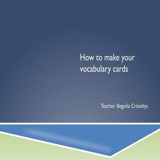 How to do vocabulary cards 1st ESO