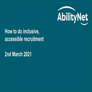 How to do inclusive, accessible recruitment 