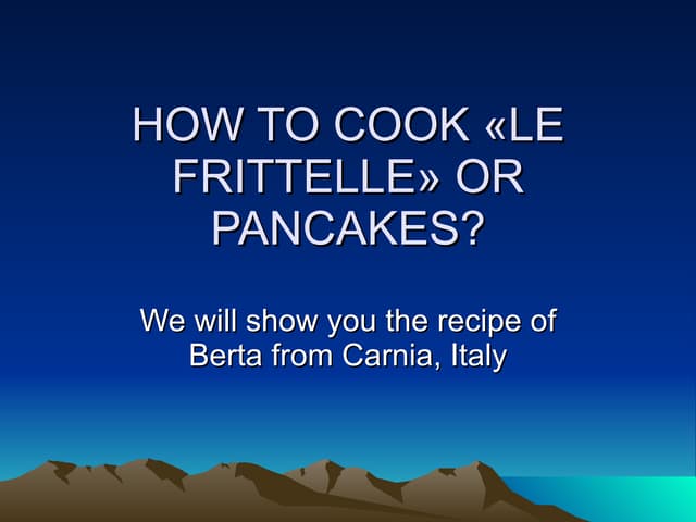 How to do « le fritelle »