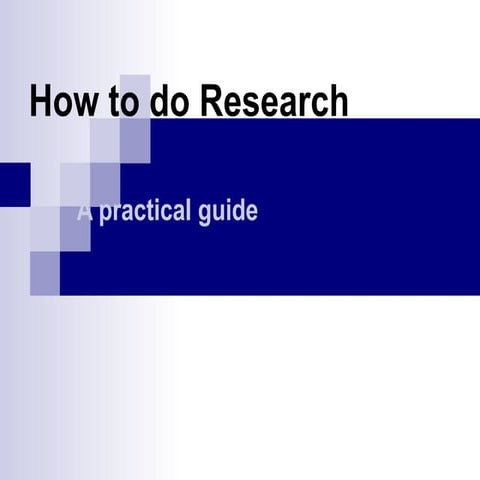 How to do research