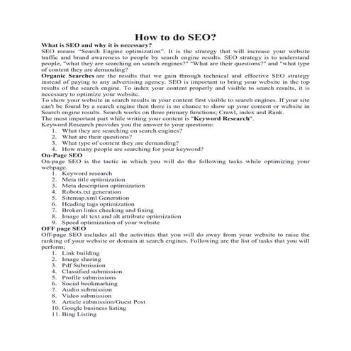 How to do seo